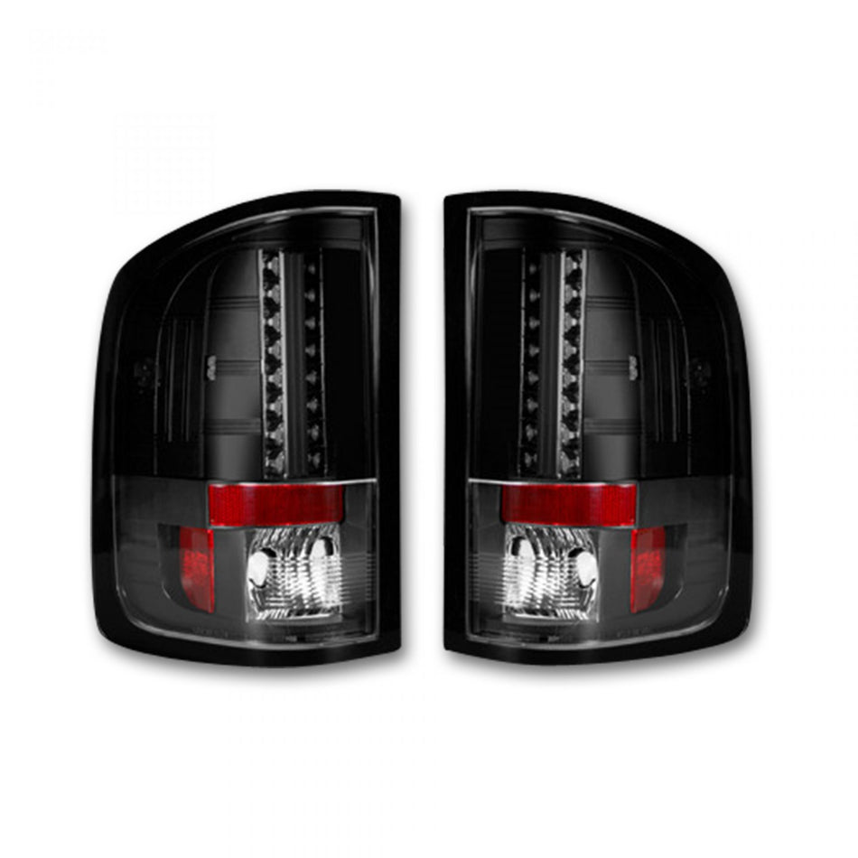 DARK RED SMOKED LED Tail Lights 07-13 GMC SIERRA 1500/2500/3500 Single Wheel ONLY