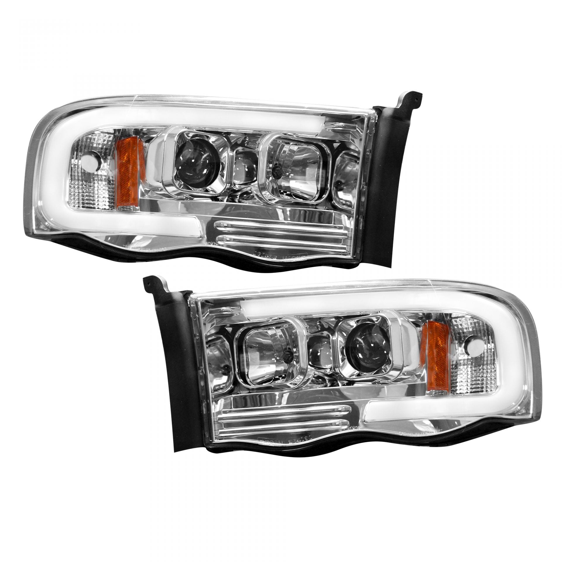 Dodge RAM 02-05 Projector Headlights OLED Halos & DRL in Clear