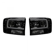 Ford Super Duty 99-04 Projector Headlights OLED Halos DRL Smoked/Black