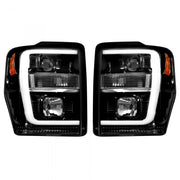 Ford Super Duty 08-10 Projector Headlights OLED Halos DRL Smoked/Black