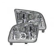 Ford Mustang 05-09 Projector Headlights in Clear/Chrome