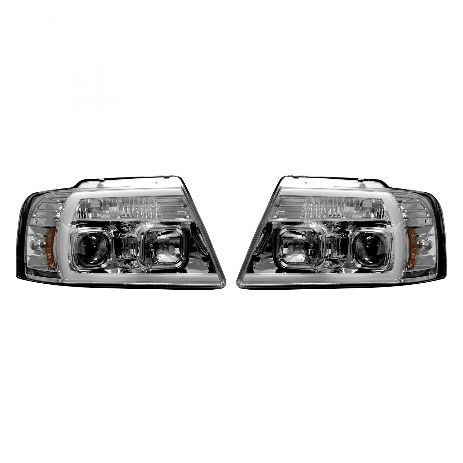 Ford F150 04-08 Projector Headlights OLED Halos & DRL in Clear/Chrome -  GoRECON