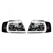 Ford F150 04-08 Projector Headlights OLED Halos &amp; DRL in Clear/Chrome