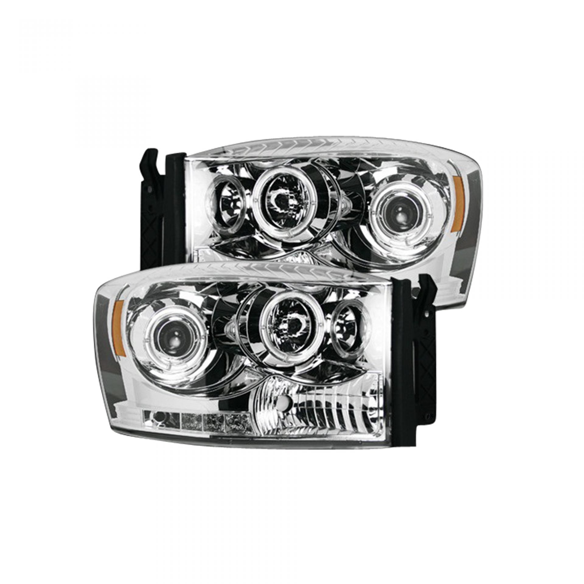 Dodge RAM 1500 06-08 Projector Headlights CCFL Halos & DRL in