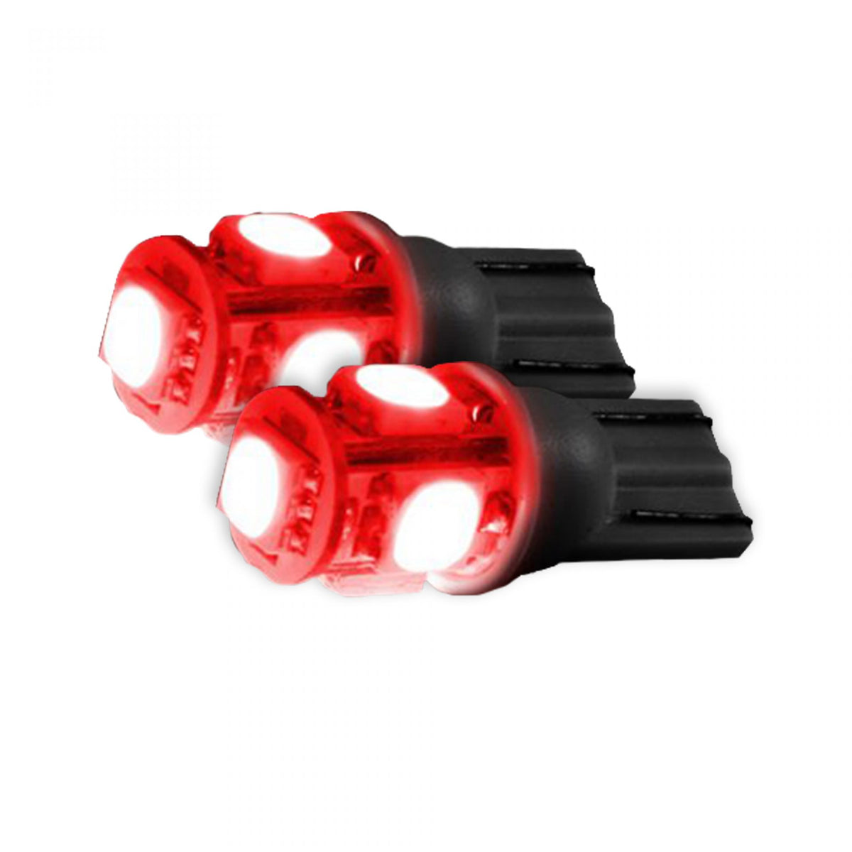Wedge Style Reverse Led 194/168 Wedge Style 360 Degree 5 LED Bulbs in Red - GoRECON