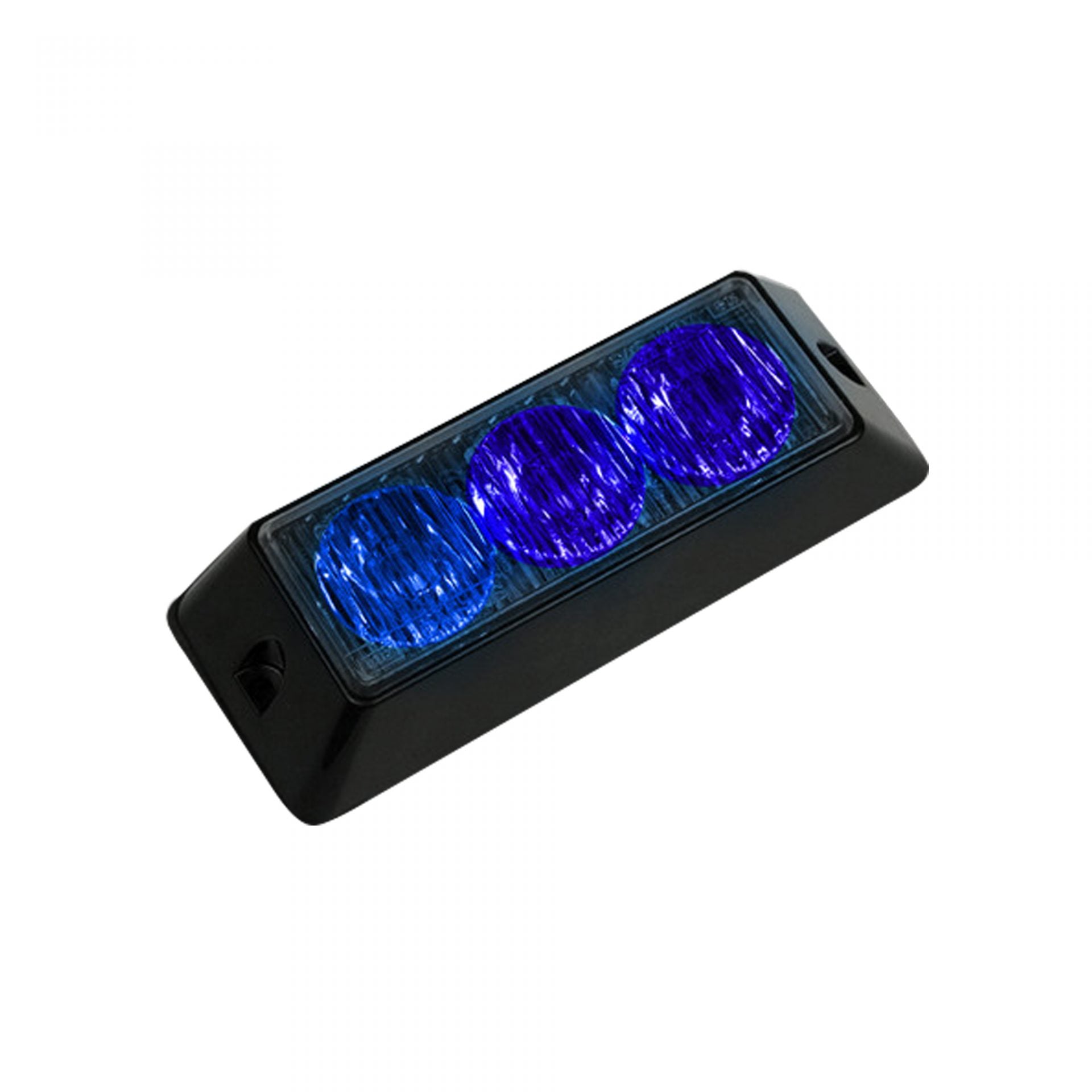 3-LED 12 Function 3-Watt High-Intensity Strobe Light Module w Black Base blue