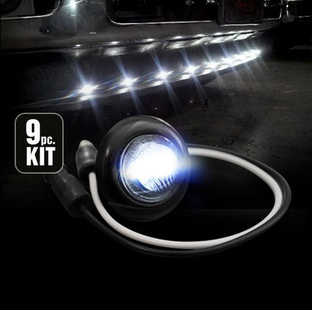 Front Lower Air Dam Light Kit w/ Clear Lens/Chrome Bezel LED in White