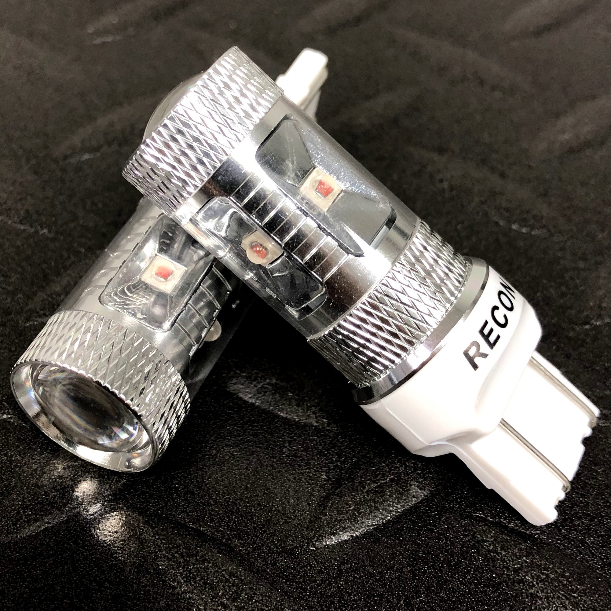 7443 (5 Extreme High Power CREE LEDs on each bulb) 360 Degree 30-Watt CREE LEDs - AMBER (Two Bulbs Per Package)