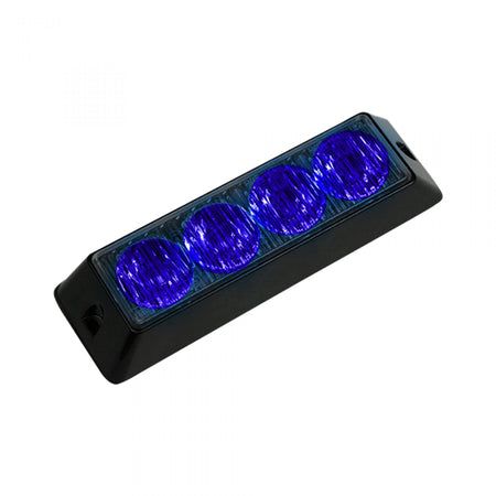 4-LED 19 Function 4-Watt High-Intensity Strobe Light Module w Black Base - Blue Color