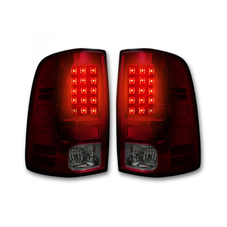 Dodge RAM 1500/2500/3500 13-18 (Replaces OEM LED) Tail Lights LED in Dark Red Smoked