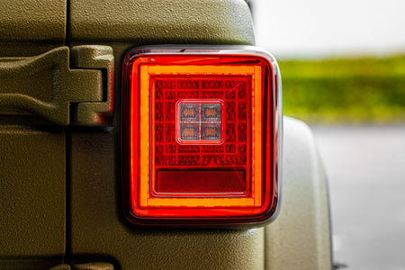 Lit photo of Jeep JL Wrangler 18-19 (for Factory OEM Halogen) Tail Lights OLED Smoked
