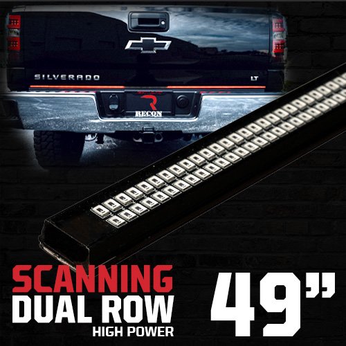 49" "Dual Row" Tailgate Bar High Power LED Scanning Red Signals, Brake & Reverse Lights