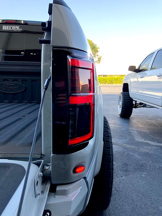 Ford F150 15-17 &amp; Raptor 17-19 (Replaces OEM LED) Tail Lights OLED Dark Red Smoked