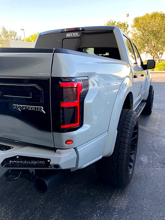 Ford F150 15-17 &amp; Raptor 17-19 (Replaces OEM LED) Tail Lights OLED Dark Red Smoked