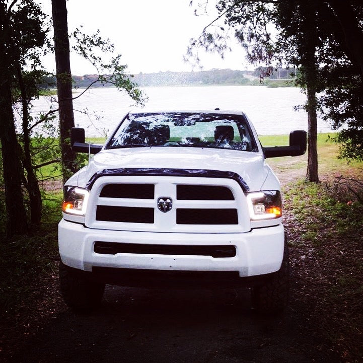 Dodge RAM 1500 09-19 &amp; 2500/3500 10-18 Projector Headlights OLED Halos &amp; DRL in Smoked/Black