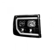 GMC Sierra 07-13 Projector Headlights OLED Halos &amp; DRL Smoked/Black