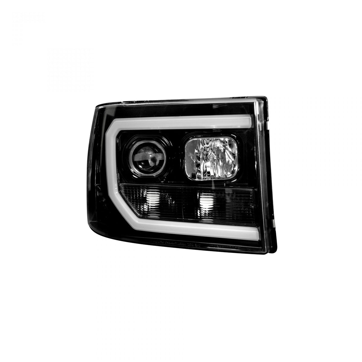 GMC Sierra 07-13 Projector Headlights OLED Halos &amp; DRL Smoked/Black