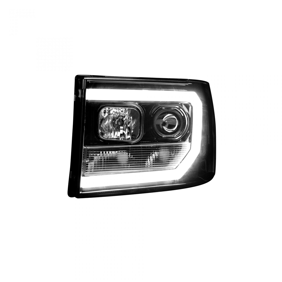 GMC Sierra 07-13 Projector Headlights OLED Halos &amp; DRL Smoked/Black