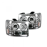 GMC Sierra 07-13 (2nd GEN) PROJECTOR HEADLIGHTS w/ CCFL HALOS &amp; DRL - Clear / Chrome