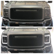 Ford Super Duty F250/350/450/550 11-16 Projector Headlights OLED Halos &amp; DRL Smoked/Black