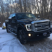 Ford Super Duty F250/350/450/550 11-16 Projector Headlights OLED Halos &amp; DRL Smoked/Black