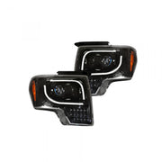 Ford F150 &amp; Raptor 13-14 Projector Headlights LED Smoked/Black