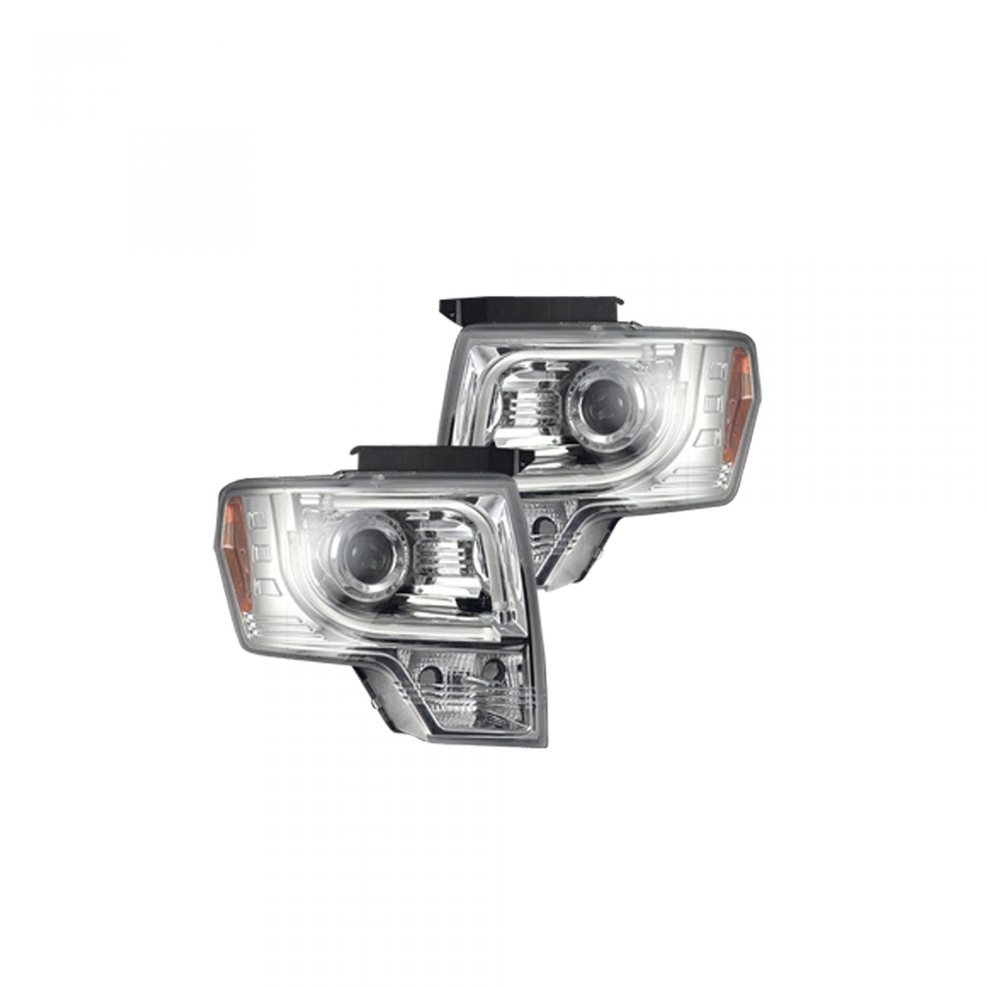 Ford F150 &amp; Raptor 13-14 Projector Headlights in Clear/Chrome
