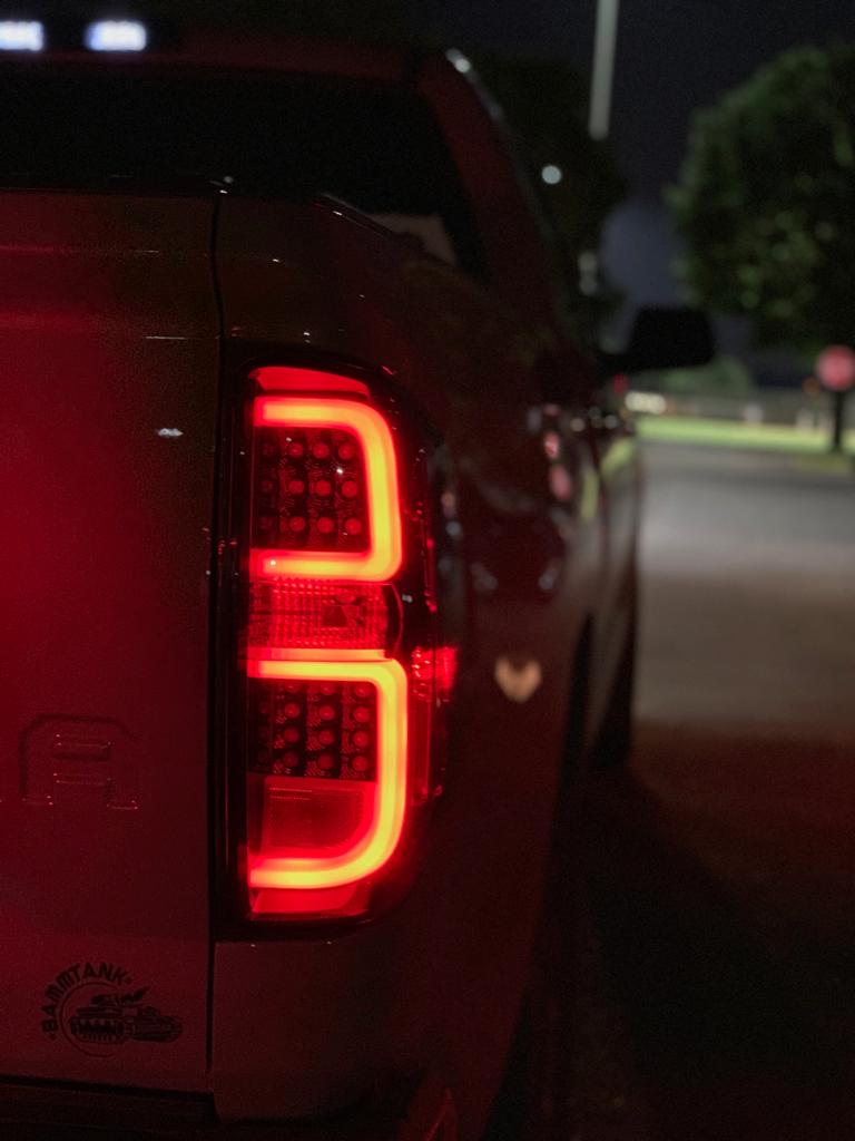 Toyota Tundra 14-19 LED Tail Lights in Smoked night photo 2