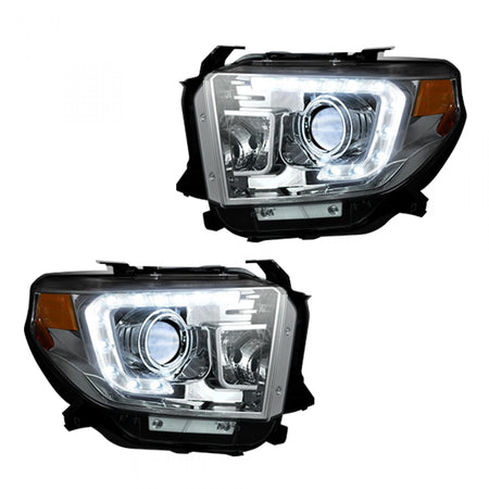 Tundra 14-19 Projector Headlights OLED DRL in Clear/Chrome