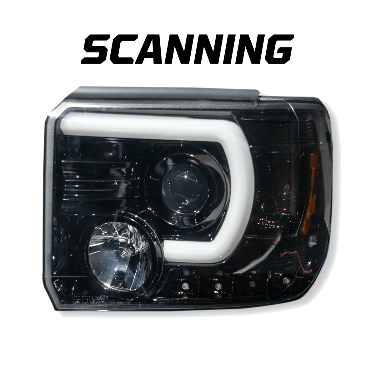 GMC Sierra Projector Headlights OLED DRL &amp; LED in Smoked/Black