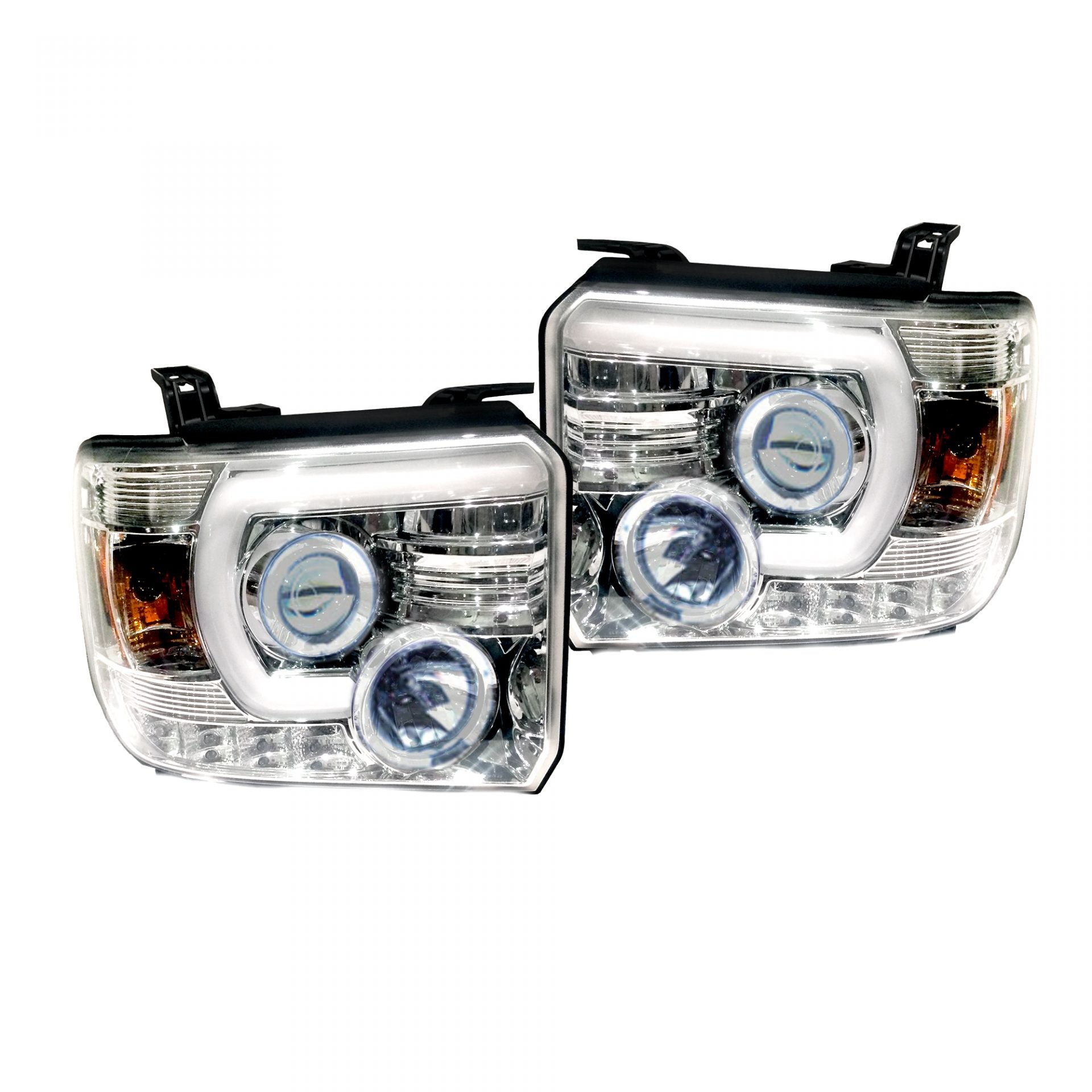 GMC Sierra & Denali 1500 14-18 Projector Headlights w Smooth OLED