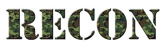 RECON 264304GC 18" RECON Logo Windshield Adhesive Decal - GREEN CAMO