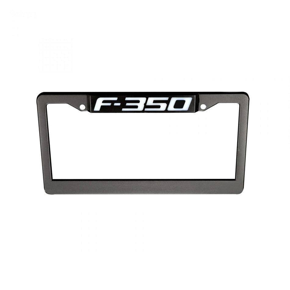 Ford F350 RED LED License Plate Frame in Black Billet Aluminum