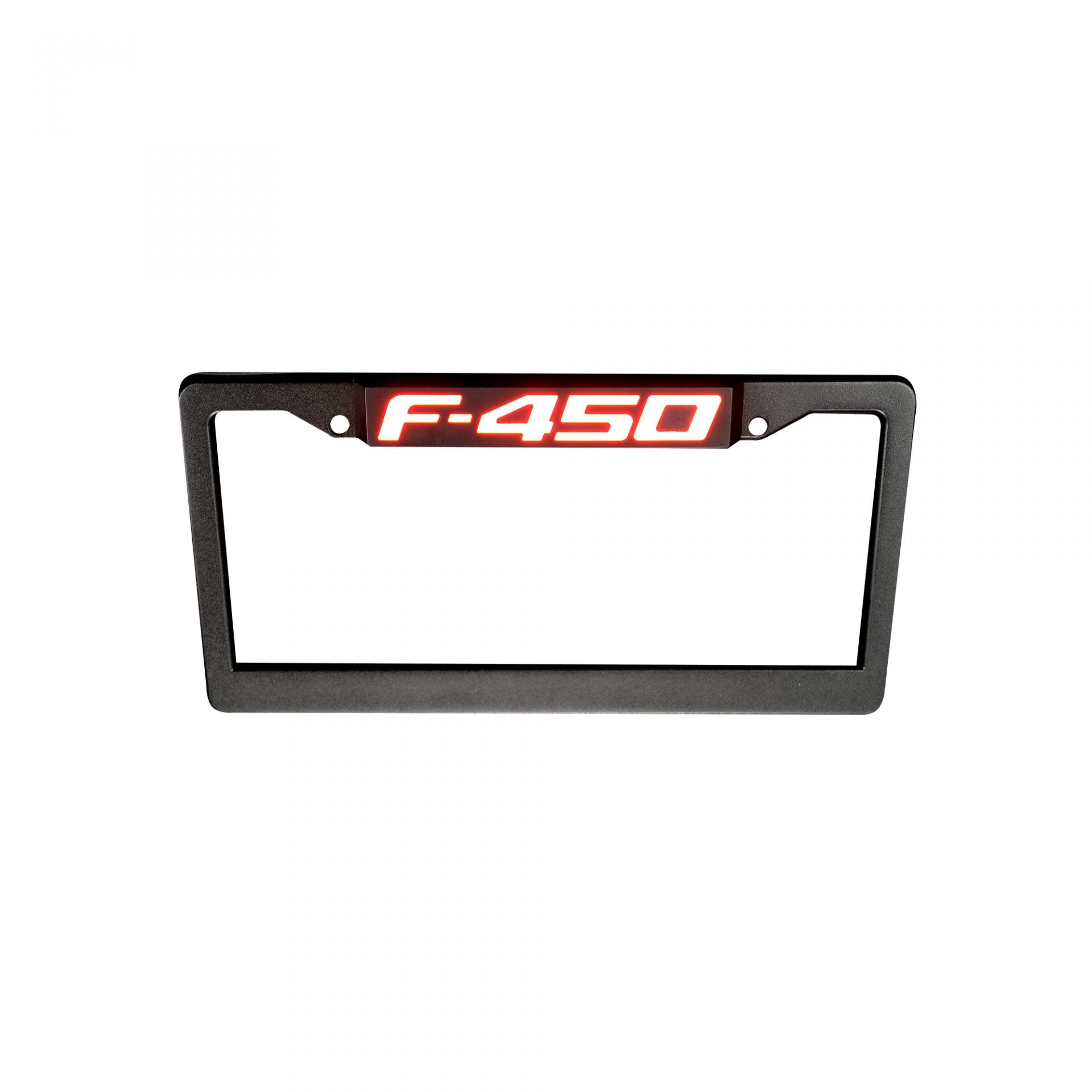Ford F350 RED LED License Plate Frame in Black Billet Aluminum