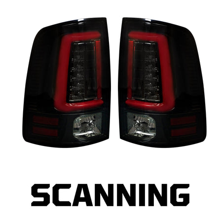 Dodge RAM 1500/2500/3500 13-18 OLED Tail Lights Scanning OLED Turn Signals in Smoked