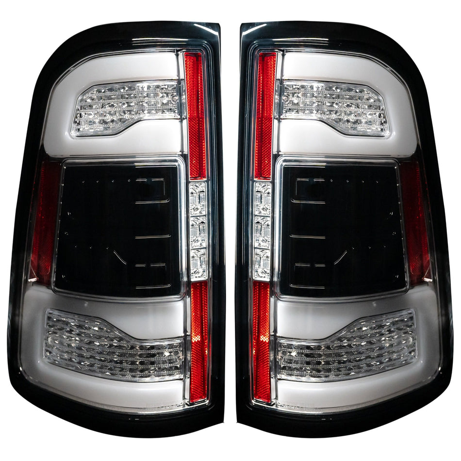 Dodge RAM 1500 19-23 OLED Tail Lights Clear w/ Scanning Red Turn Signals - Replaces OEM LED Tail Lights