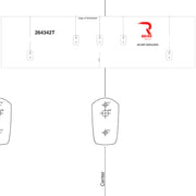 Template for installing Ford Super Duty 17-26 cab roof lights Part # 264342 series