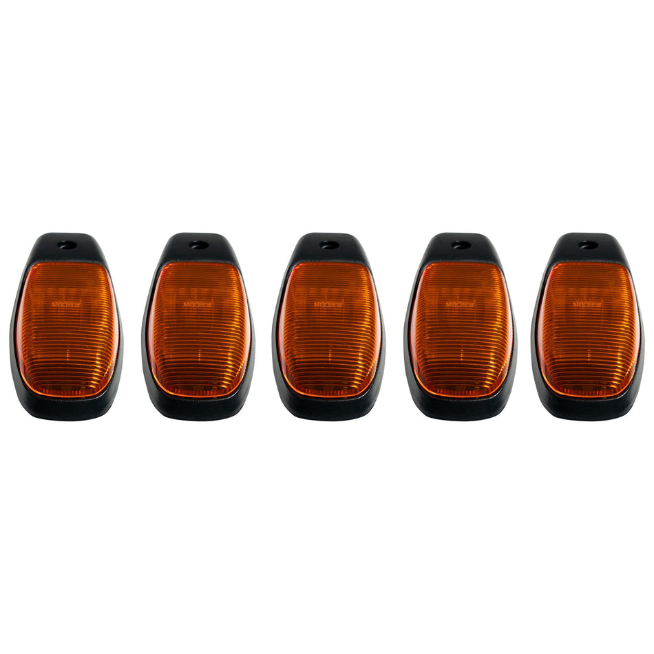 Dodge RAM HD 2500/3500 19-24 5-Piece Cab Roof Light Set LED Amber Lens in Amber (Attn: This cab light kit replaces OEM factory installed cab roof lights)
