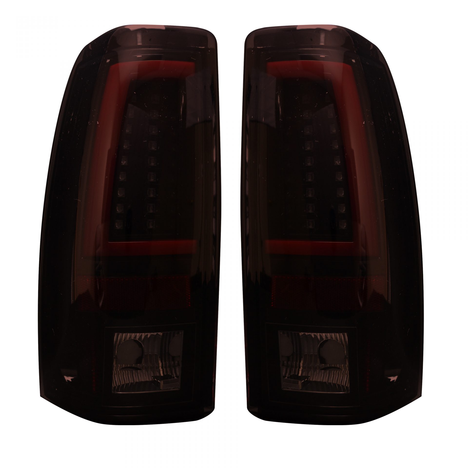 Chevy Silverado &amp; GMC Sierra 99-07 Tail Lights OLED in Dark Red Smoked