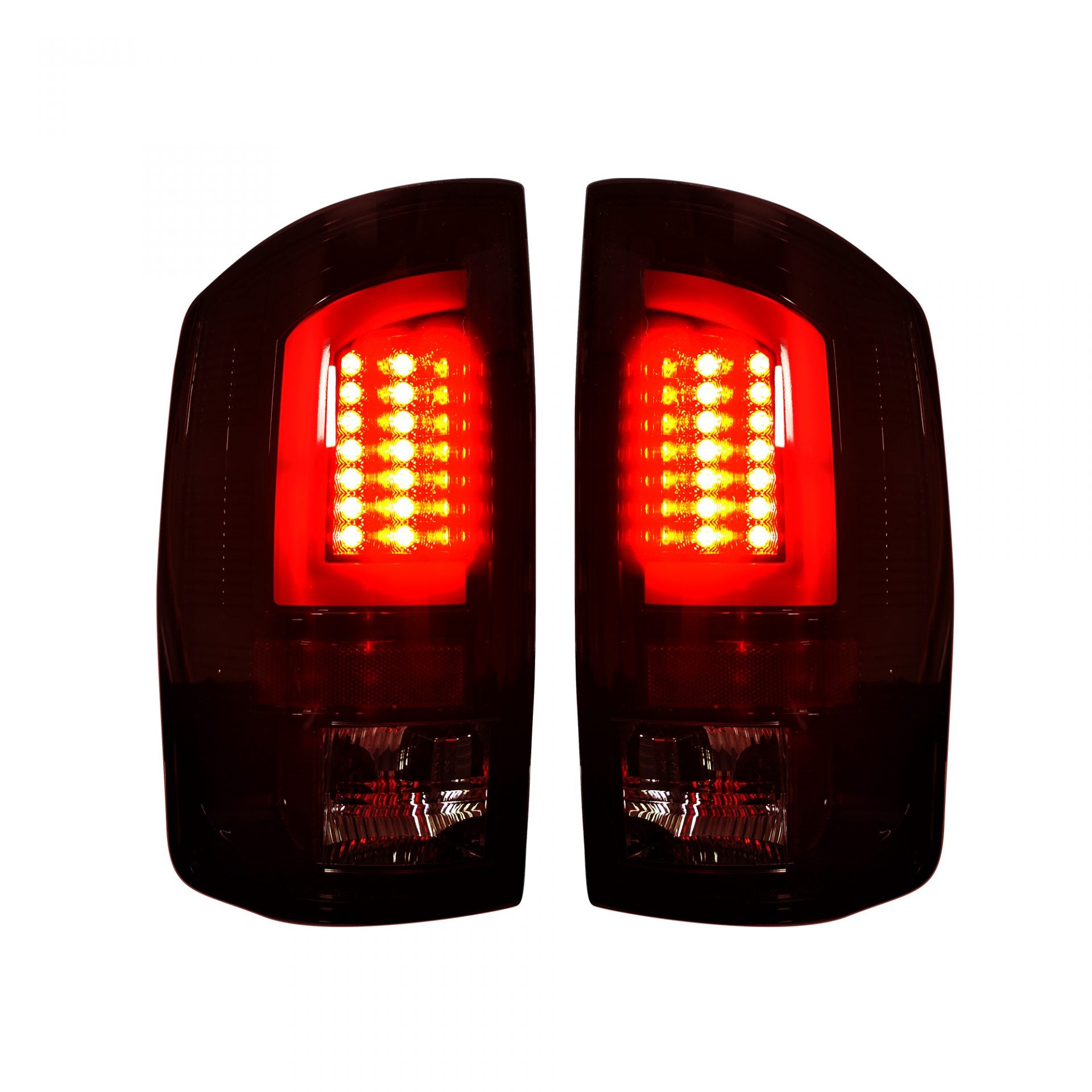 Dodge 07-08 RAM 1500 &amp;; 07-09 RAM 2500/3500 OLED TAIL LIGHTS Dark Red Smoked