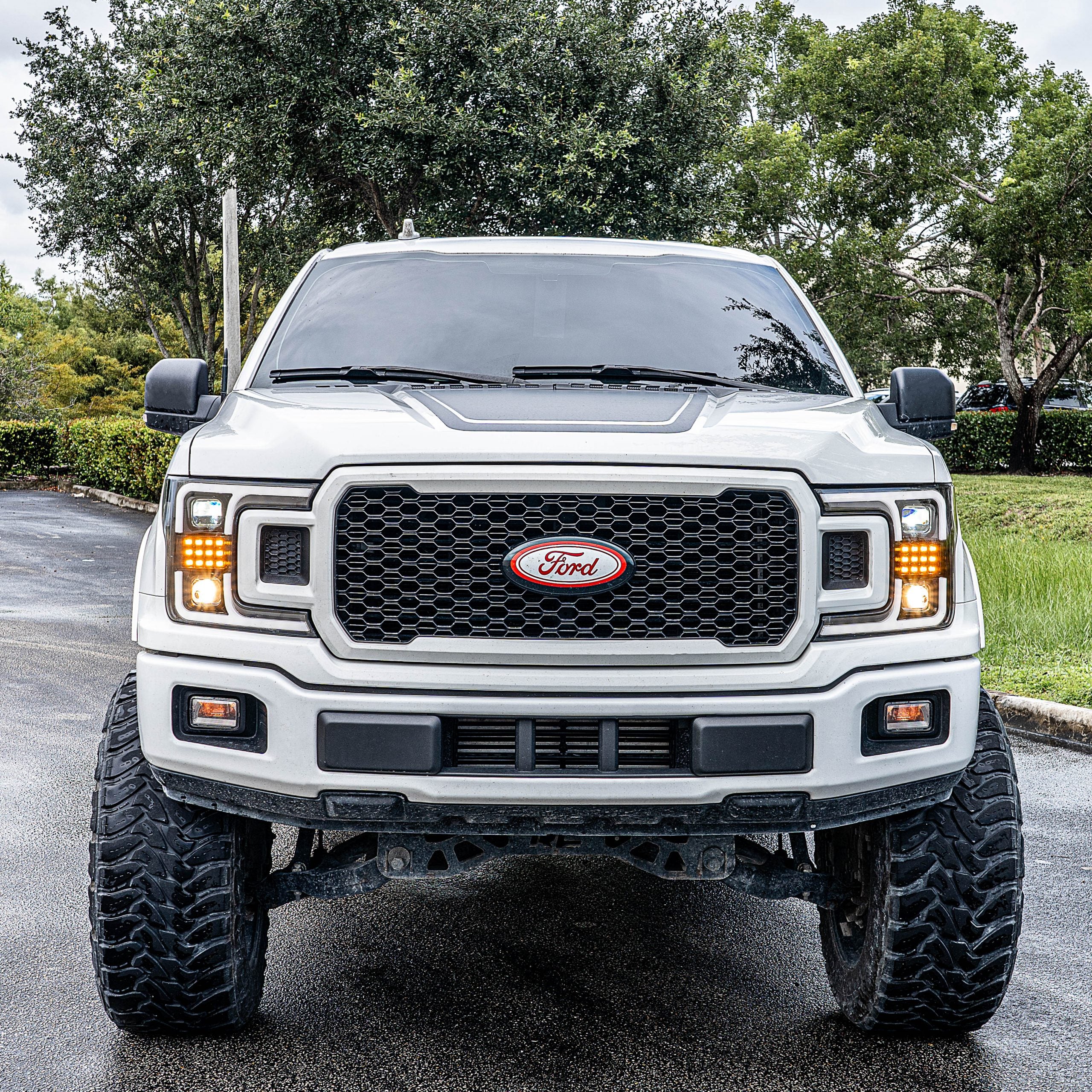 Ford F150 18-19 Projector Headlights OLED DRL, LED Turn Signals Smoked/Black