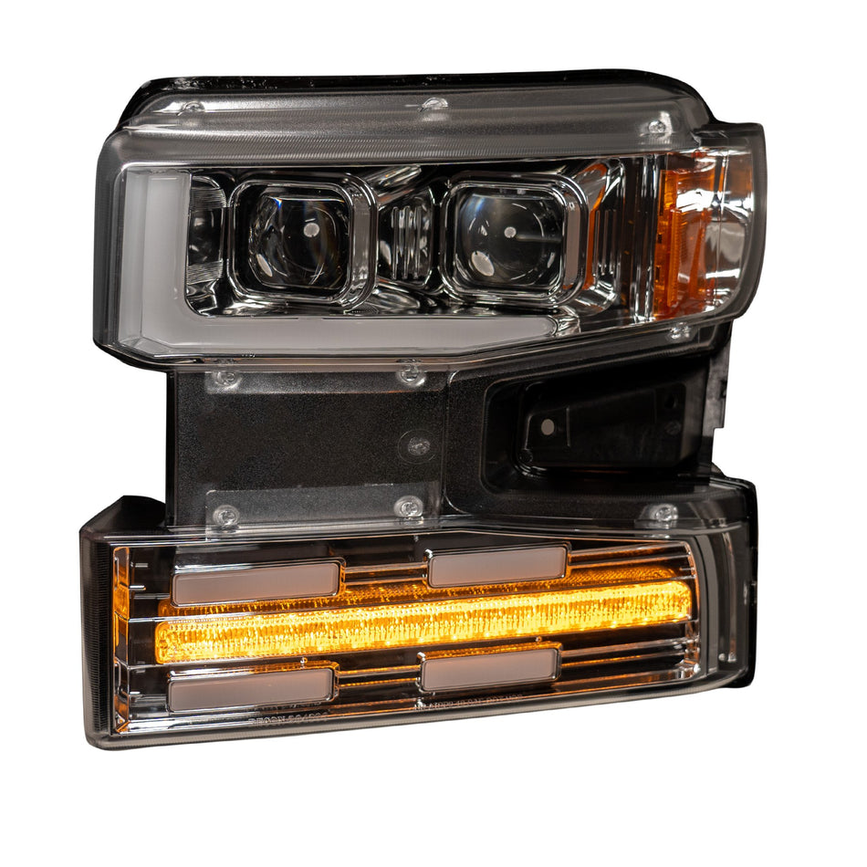 Chevy Silverado 19-21 1500 (4th Gen) Projector Headlights OLED Halos, DRL Clear / Chrome