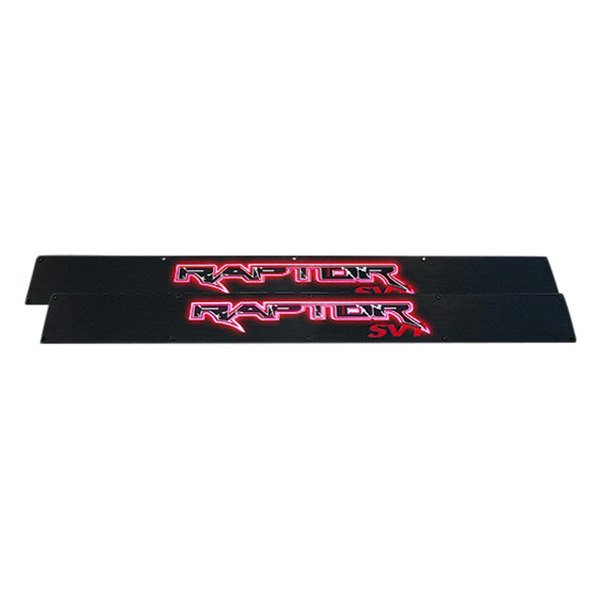 Ford SVT Raptor 10-14 Illuminated Door Sill Black Finish Red Illumination