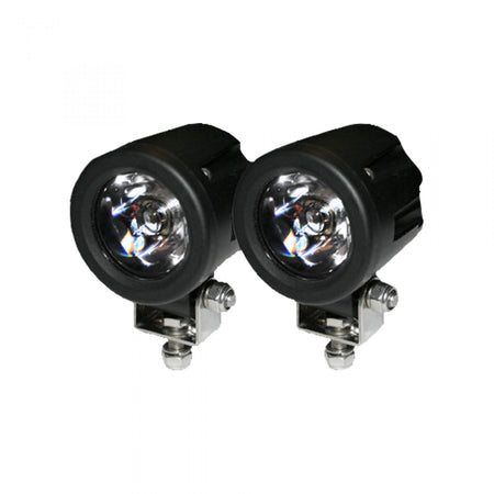 High-Power 3000 Lumen LED Driving Lights 6000k white leds chrome w/ Clear Lens &amp; Black Housing