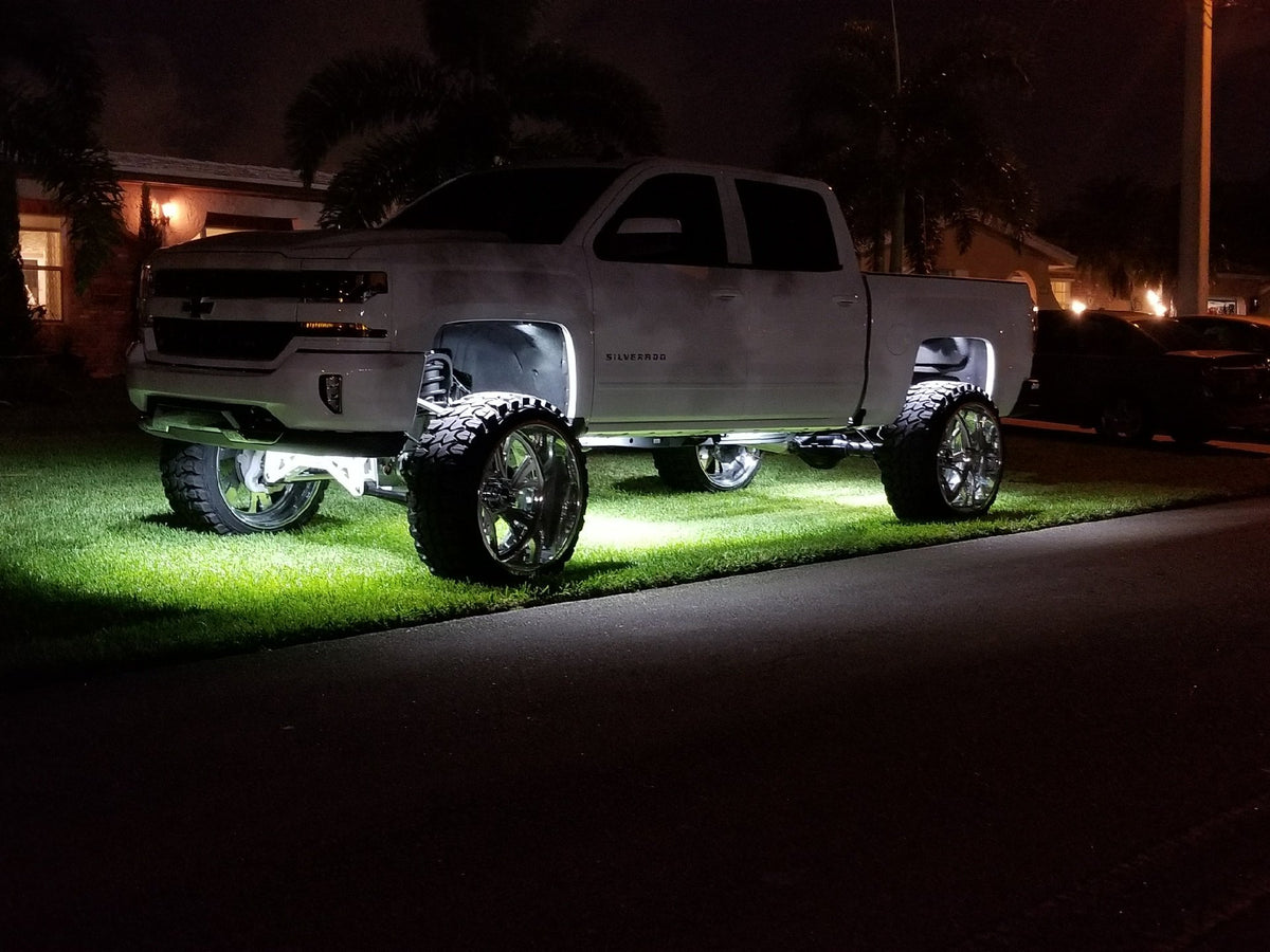 264515WH Under Body Rock Lights / Wheel Well Mounted Rectangular Ultra High Power 15-Watt 1600-Lumen CREE LEDs IP67 Waterproof - WHITE