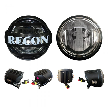 Driving Light Kit LED w/ Complete Wiring Hardware &amp; RECON Rock Guard