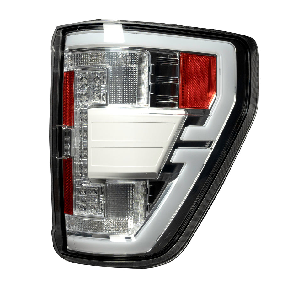 Ford F150 & Ford RAPTOR 21-23 (Attn: This Part ONLY Replaces OEM Factory Installed HALOGEN Style Tail Lights w/ Blind Spot Warning System aka BLIS) Start-Up Light Sequence OLED TAIL LIGHTS - Clear Lens