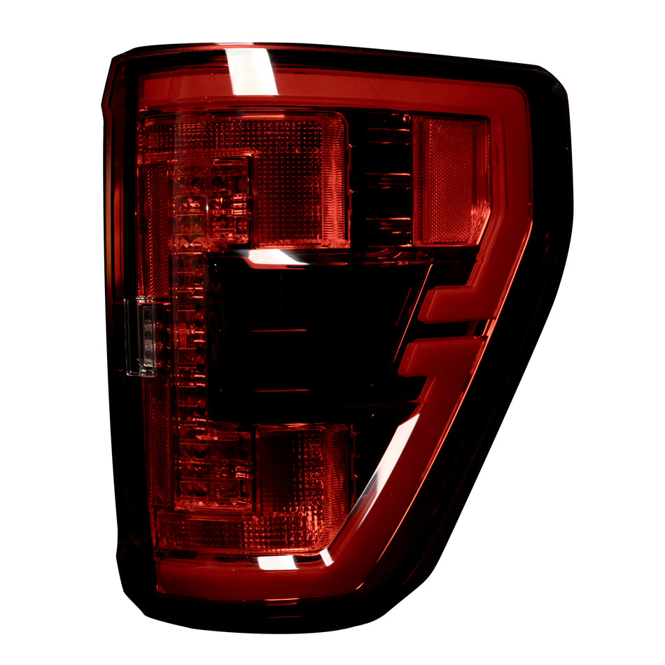 Ford F150 & Ford RAPTOR 21-23 (Attn: This Part ONLY Replaces OEM Factory Installed HALOGEN Style Tail Lights w/ Blind Spot Warning System) Start-Up Light Sequence OLED TAIL LIGHTS - Red Lens