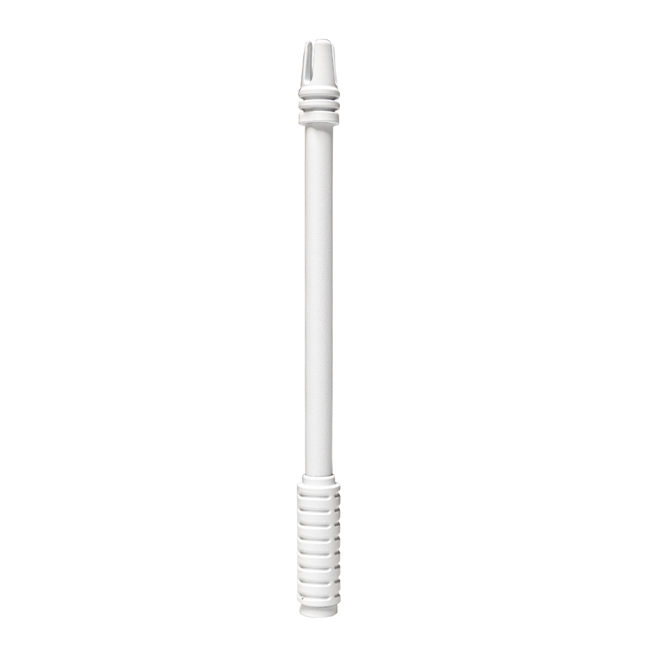 AR-15 Rifle Barrel 10" Aluminum Truck Antenna with 3-Pronged Threaded Flash Hider Barrel Tip (Antenna Fits OEM Factory Threaded Antenna Base) in WHITE