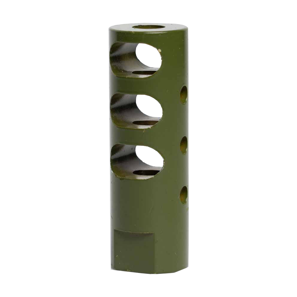 264CBGR104 - Interchangeable Suppressed Design Rifle Barrel Antenna Tip Flash Hider - This interchangeable flash hider barrel tip fits RECON Combat Antennas - OLIVE DRAB / ARMY GREEN